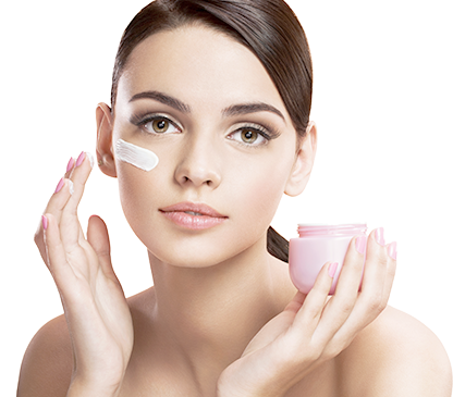 Model applying professional skincare cream — Quality Assured